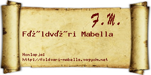 Földvári Mabella névjegykártya